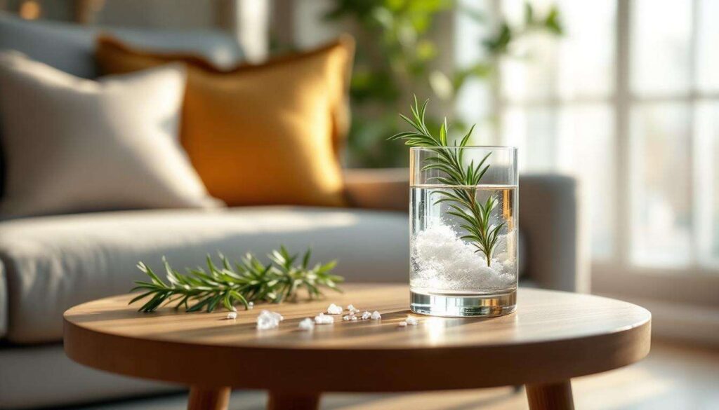 Né spray per ambienti né candela profumata: un bicchiere con rosmarino e sale profuma ogni stanza