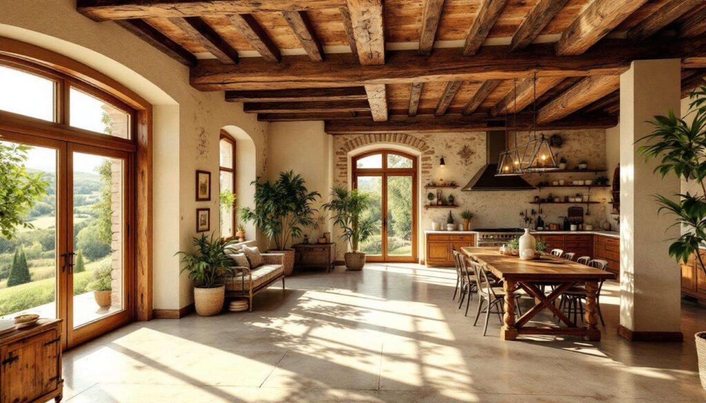 Questa casa colonica ristrutturata in Toscana fonde le travi a vista con il cemento a vista: il risultato è un contrasto che toglie il fiato