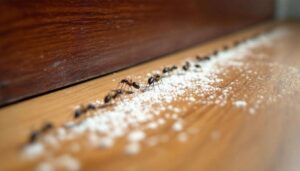 Formiche in casa con l'arrivo del caldo: il rimedio del borotalco lungo le soglie che crea una barriera invisibile